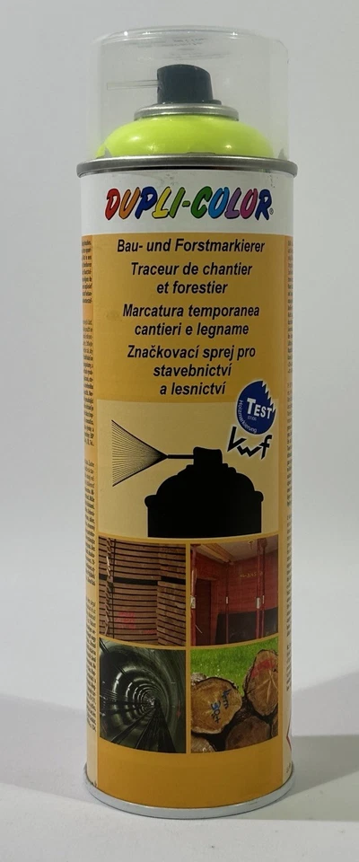 DUPLI-COLOR BAU- UND FORSTMARKIERUNG 642876 LEUCHTGELB HOLZ STRAßE 500ml - Bild 1 von 4