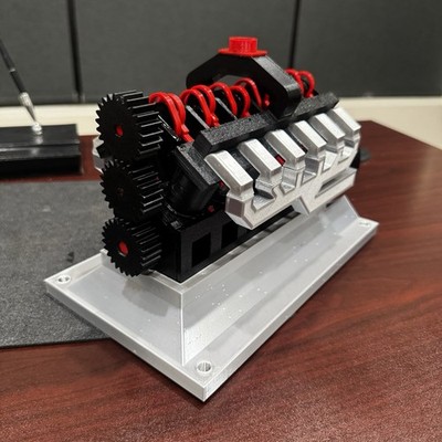 3d Printed V12 Compressed Air Engine Model (UNASSEMBLED)