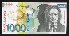 Banknote Slowenien / Slovenia P.26 , 1.000 Tolarjev 2001 , Commemorative , UNC-