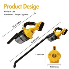 400W Without Battery For DeWalt 20V Battery Cordless Stick Vacuum θ