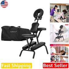 Professional Tattoo Massage Chair - Black, Durable Metal Frame, Water/Oil Proof