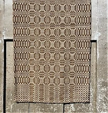 New Primitive Colonial DARK MUSTARD COVERLET TABLE RUNNER Woven Topper 32" L