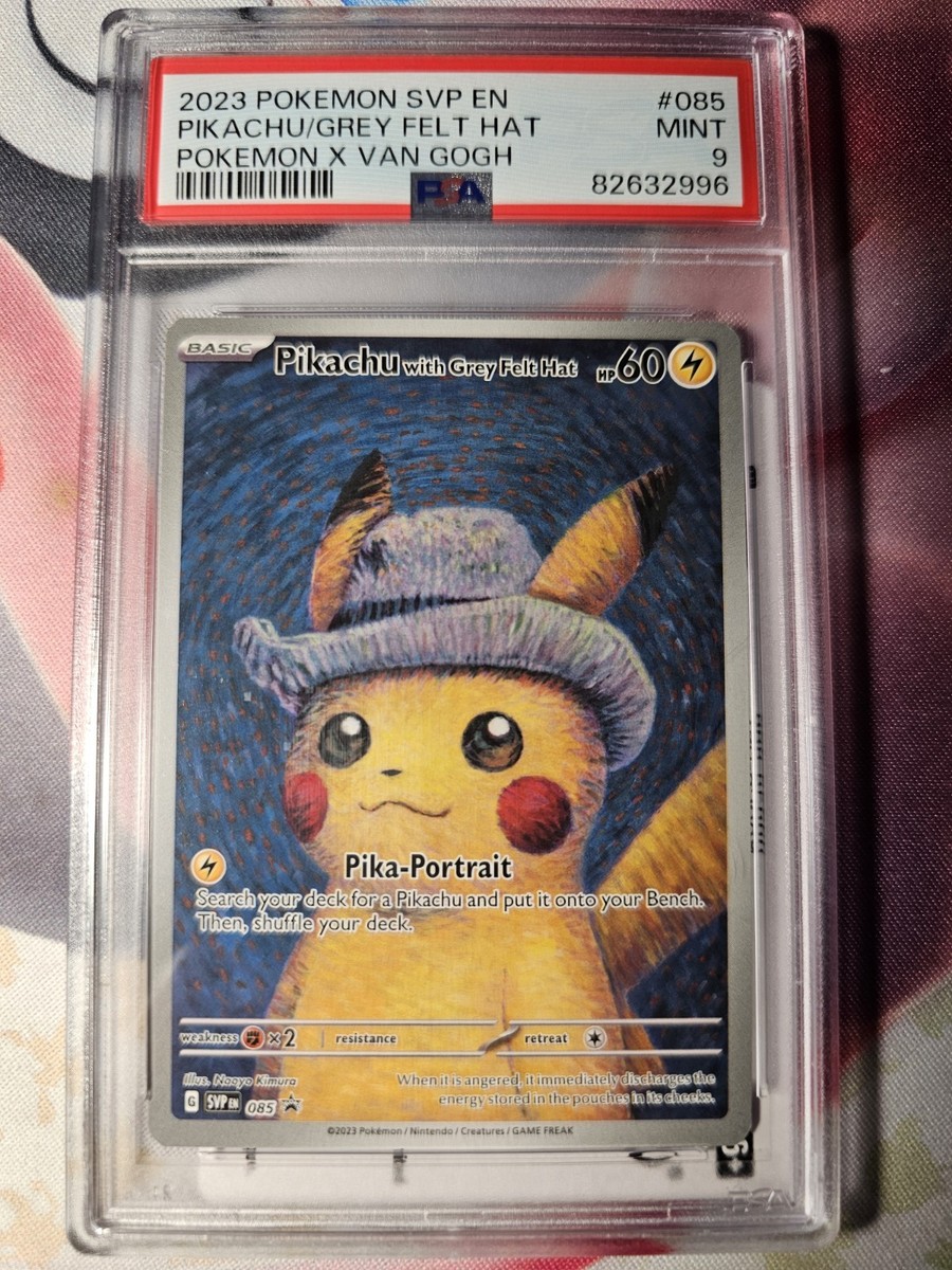 Pokemon Pikachu with Grey Felt Hat Van Gogh Full Art Promo SVP EN