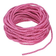 11 Yards Soft Twisted Rope Trim, 3mm Dark Pink Polyester Cord for DIY Craft