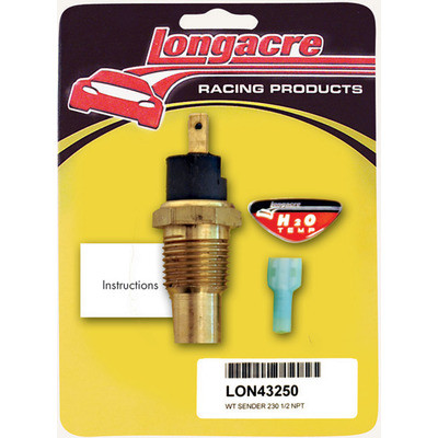 Longacre 52-43250, One Water Temp Sender 1/2In. Npt 230 Deg Performance Parts