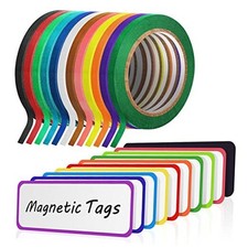12 Roll 1/8 Whiteboard Thin Tape with 54 Magnetic Dry Erase Label Colorful