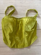 Savage X Fenty Lime Green Satin Jacquard Corset Bustier Top Size Large NWT