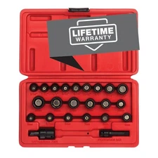 1/4" Drive Magnetic Impact Socket Set, Metric/Fractional, 6-Point, 23-Piecett