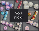 16mm Acrylic CRACKLE Beads YOU PICK!! - Pack of 12- Beadable DIY Pens Keychains