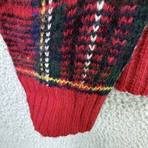 Polo Ralph Lauren Sweater Mens XL Red Plaid 100% Wool Crewneck Winter Holiday - Picture 8 of 16