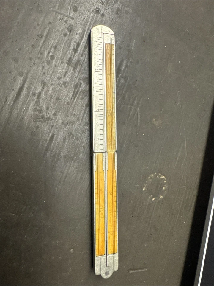 Antiguo Stanley Nº 40 Regla Alemana Cuádruple Plata y Marfil 12" con Pinza Foto 4 de 4