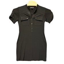 Carole Little Black Short Sleeve Utility Mini Dress Size 6 6649