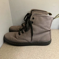 Doc Dr. Martens Alfie Womens US 7 Gray Canvas Ankle High Top Boots