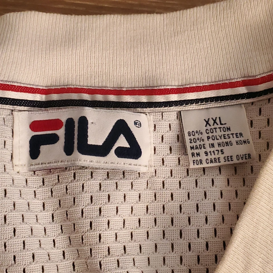 Camiseta deportiva de hockey FILA VINTAGE malla 2XL XXL azul blanco rojo años 90 Foto 3 de 4
