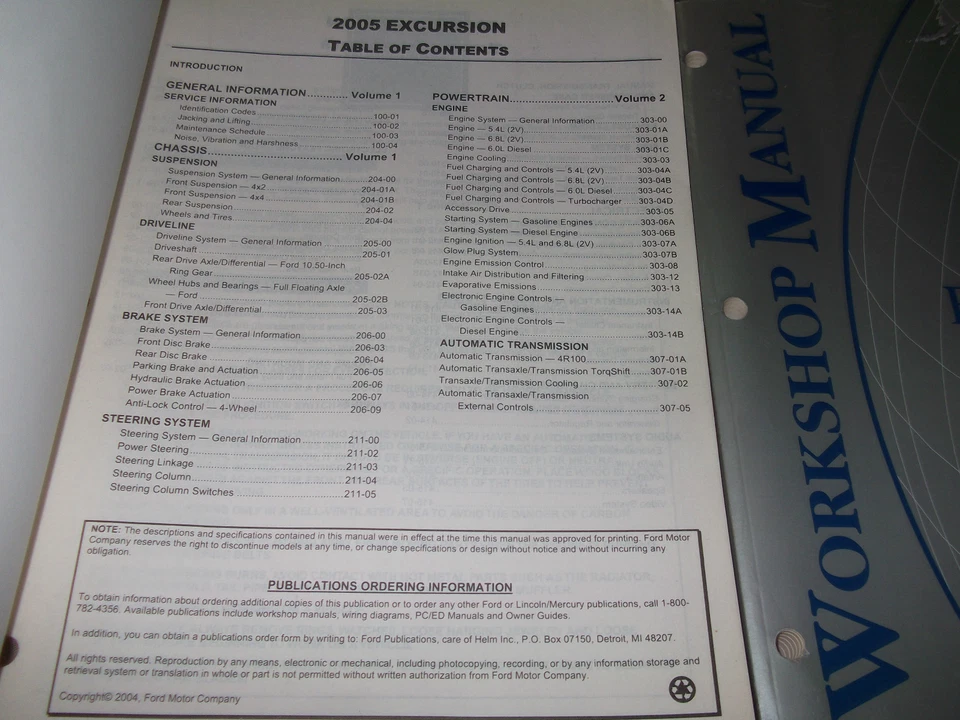 Ford Excursion 2005 camión taller de servicio manual de reparación conjunto con libro de especificaciones Foto 3 de 4
