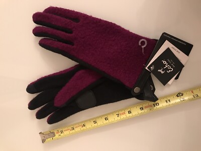 Echo gloves wool/cashmere purple/black, size L/XL, boucle, Berry, NWT