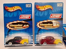 2002 Hot Wheels Firebird Raceway ‘40 Ford Coupe Red Black Pair Limited Edition
