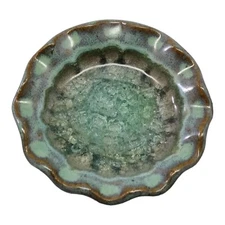 Down to Earth USA Little Dish Recycled Glass Pottery Small Ashtray Trinkets