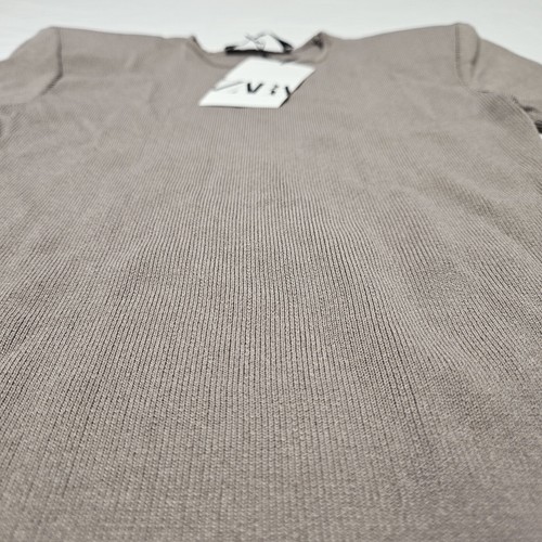NWT Zara Women's Taupe Knitted Long Sleeve Top Padded Shoulders Size XS - Picture 3 of 16