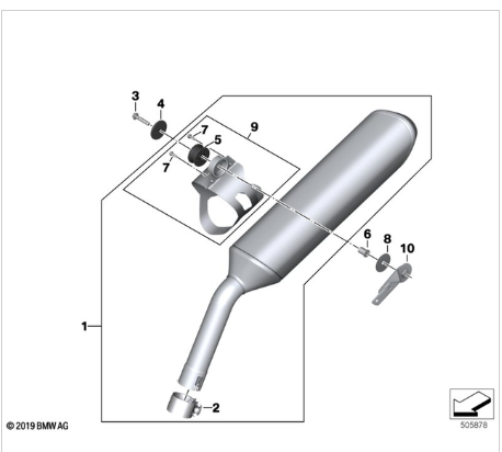 BMW Genuine Motorrad Silencer F850 GS (k81) OEM 18518405097 for むむ様専用