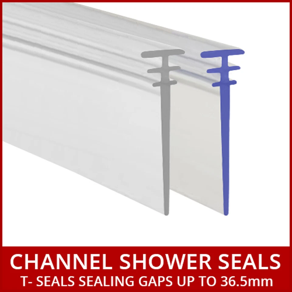 Long Bath Shower Screen Seal Multi T Profile Folding Door White or Clear BIF022