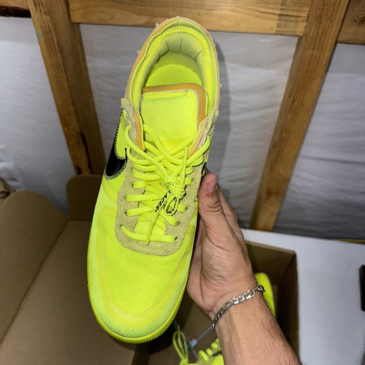 Nike Air Force 1 Low Off-White Volt Size 10M | eBay