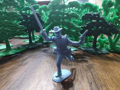 Vintage Marx Custer's Last Stand Playset Powder Blue In Confederate Running #1