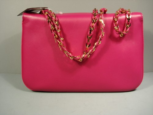 Fendi Fucsia Cuero Rosa Oro Correa Baguette Bolso de Hombro Cartera NUEVO - Imagen 5 de 12