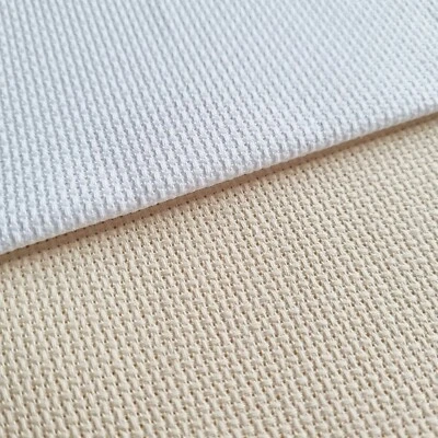14 Count Aida Cross Stitch Fabric White Cream Various Sizes  100% Cotton - Image 1 of 2