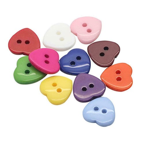 100Pcs Kid Heart Mixed Colors Resin Buttons Sewing New 10mm Craft F8H7 - Picture 3 of 12