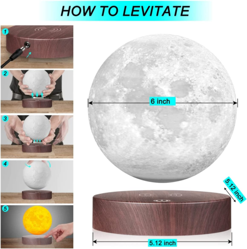 Vgazer Levitating Moon Lamp, 16 Colors 20 Models Floating Moon Lamp,Floating and - Picture 5 of 12