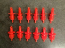 Shaved Ice/Snow Cone Bottle Pour Liquor Spout Red (Count of 12) *Neon Orange*