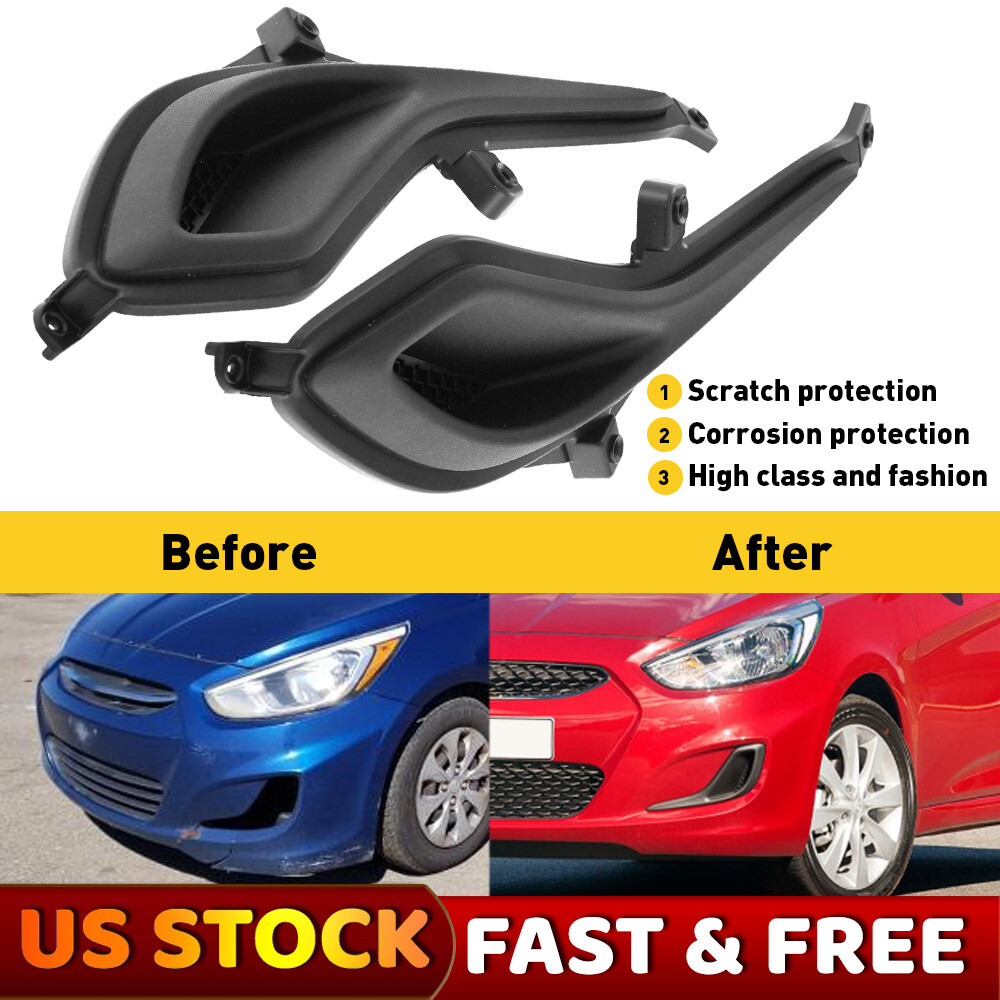2012-2017 Hyundai Accent Front Bumper Fog Light Covers Pair Left & Right