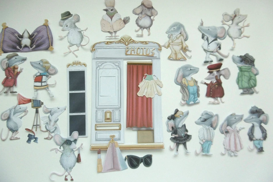 NEW*Carnation Crafts Die cuts*MICE*DRESSED UP*PARTY*SUPER STAR*Cards Toppers