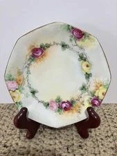 Antique & Rare T&V (Tressemann Vogt) Limoges Octagonal 6” Plate. 1891-1907.