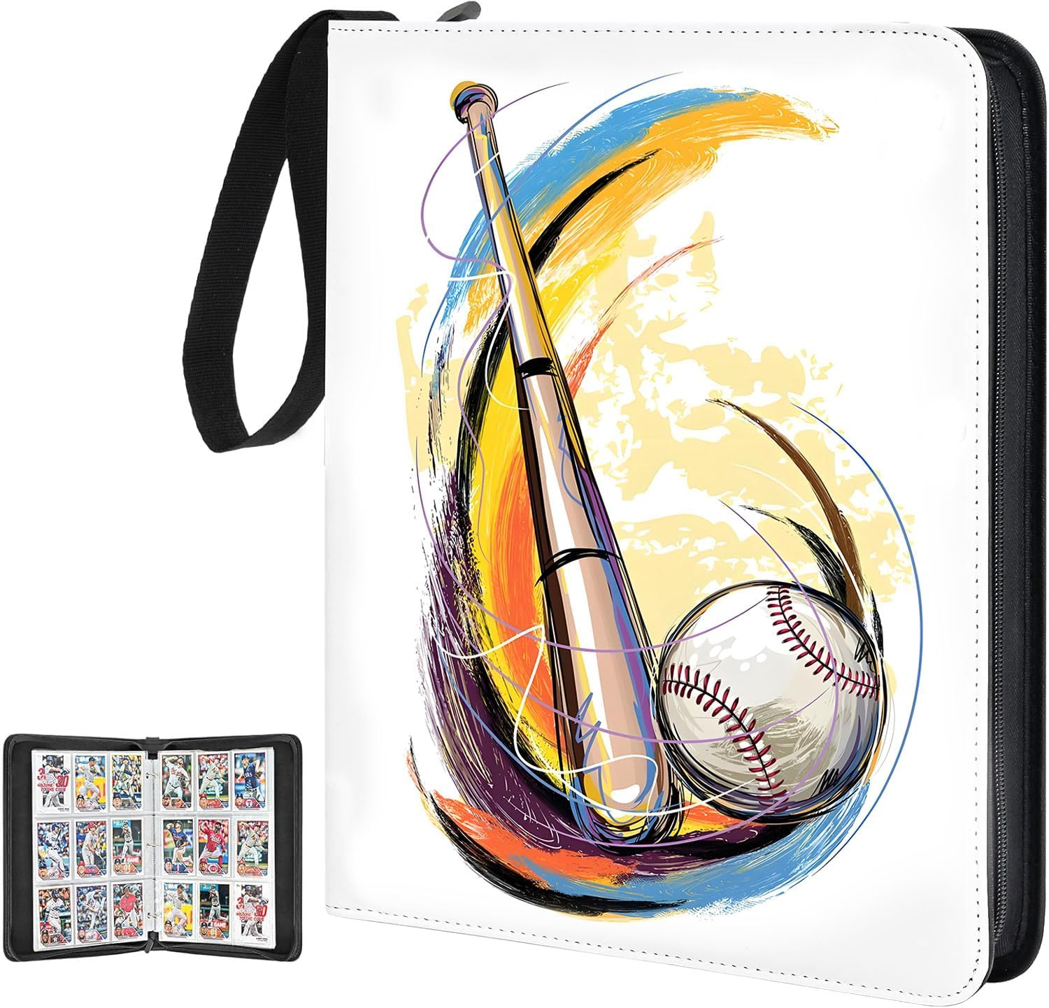 Baseball Card Binder 900 Pockets Sports Trading Card Album with 50 Removable Sl-image