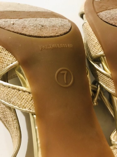 Sandali donna Etienne Aigner taglia 7 oro slingback Julia punta aperta - Foto 10 di 11