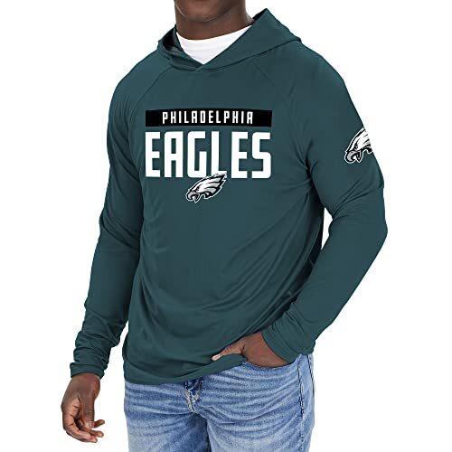 Мужская толстовка Zubaz NFL Philadelphia Eagles Solid Team с капюшоном на камуфляжной подкладке