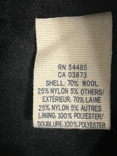 American Eagle Pea Coat Wool Blend Removable Hood Navy Blue Green Plaid Medium - Picture 7 of 9
