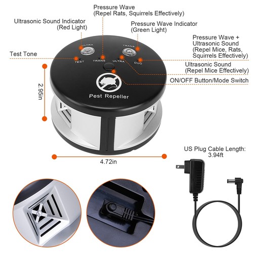 360° Ultrasonic Pest Rat Mice Repeller Electronic Plug-in Pest Control Indoor - Picture 7 of 12