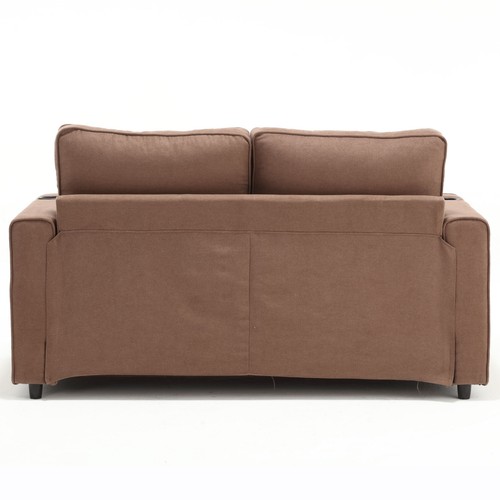 55" 3-in-1 Upholstered Futon Convertible Floor Sofa Bed Foldable Loveseat Daybed - Picture 5 of 17