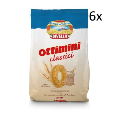 6x Divella Ottimini Classici Shortbread Kekse mit Weizenmehl 700g Biscuits