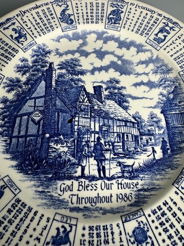 England vintage porcelain religious collectible plate 1986 Calendar ironstone - Picture 3 of 7