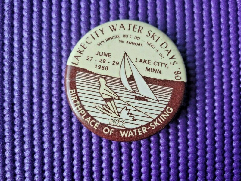 1980 LAKE CITY MINNESOTA Water Ski Days Pinback Button