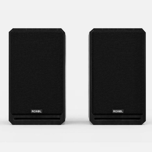 Roxel RBS300 Bookshelf Speaker Set 150W Black Wood Effect 2 x 75W