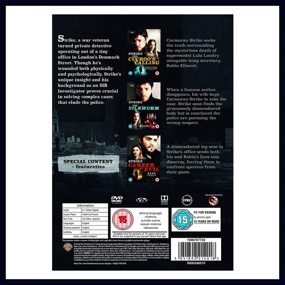 THE STRIKE SERIES - The Cuckoos Calling/The Silkworm/Career of Evil -  BRAND NEW - Image 3 of 3