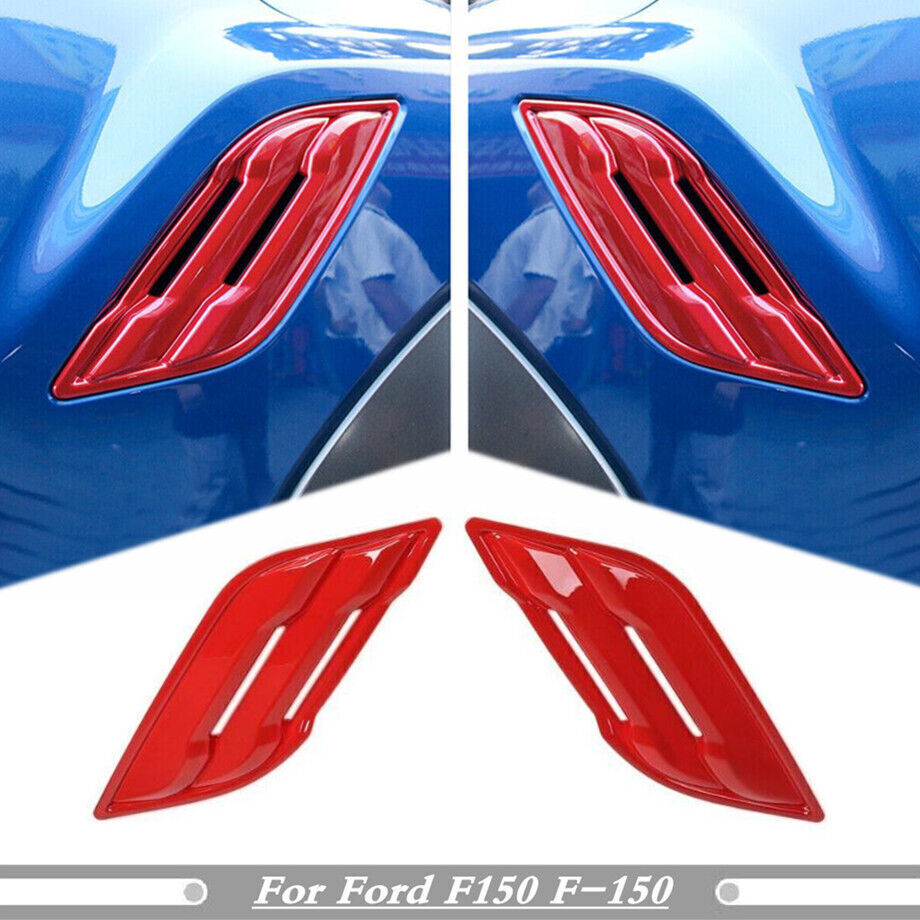 For 2015-2020 Ford F150 Raptor ABS Red Fender Side Air Vent Outlet Cover Trim 2P