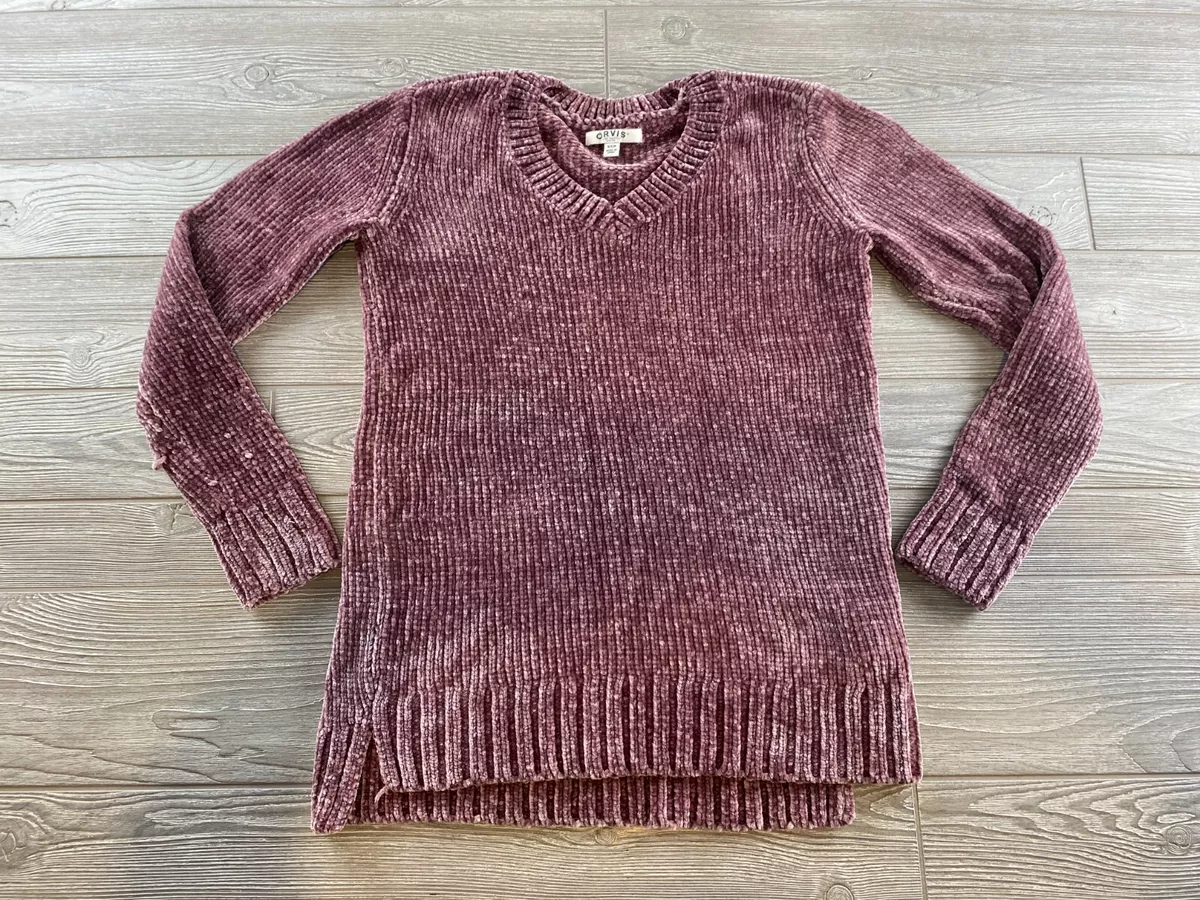 Orvis Women's Classic Collection Chenille Sweater Mauve Size Small Super  Soft