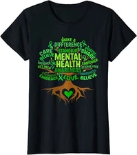 Mental Health Awareness Tree Drawing Gift Tee Ladies' Crewneck T-Shirt