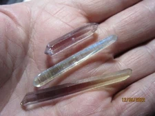 3 Pieces Platinum Coated Natural Quartz Points 2 to 1 " Long Reiki 3PCQP-1